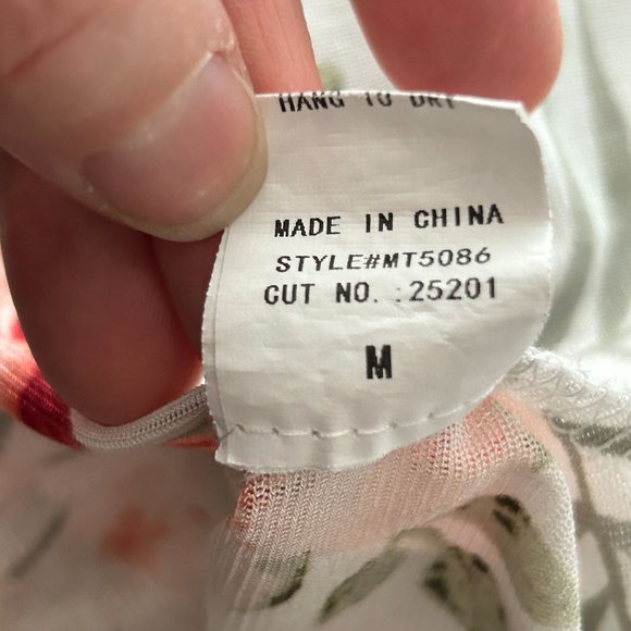 Siren Lily Maternity‎ Blouse Top Off Shoulder Floral Sheer Ruffled Neckline Sz M - Picture 15 of 15